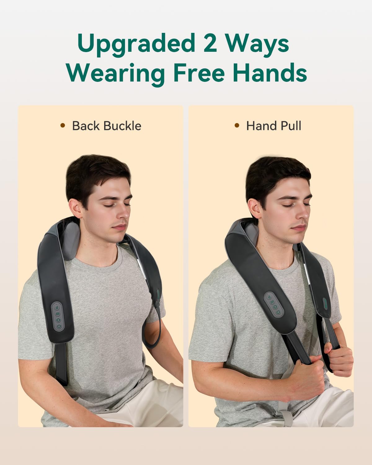 Snailax Neck Massager for Pain Relief Deep Tissue, Neck Massage with Heat, Cordless Massager for Back and Shoulder Pain, Deep Kneading Back Massager, Gift for Mom Dad