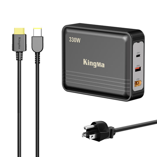 King Ma GaN Portable Laptop Charger Compatible with Legion Pro 7i Gen 10,3 Ports Fast Charging,with a Power Cable with a 11-45 mm Charging Port(20V/20A Output), for Gaming and Engineering Laptops.