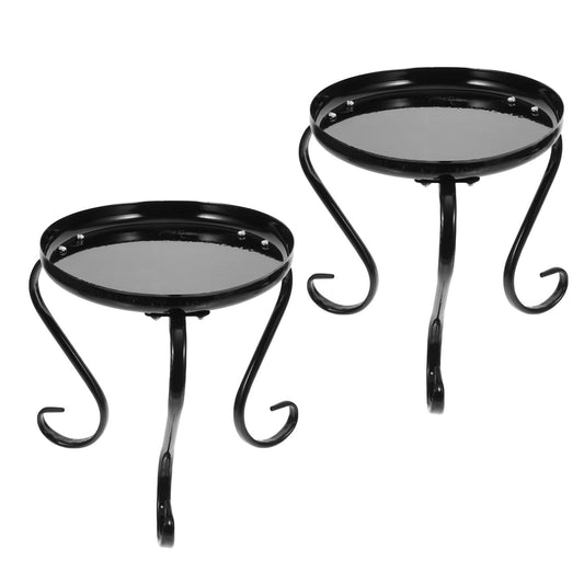 Milisten 2pcs Iron Art Flower Pot Holder Stand for Indoor Outdoor Garden Succulent Plant Pot Rack Balcony Living Room Floor Display