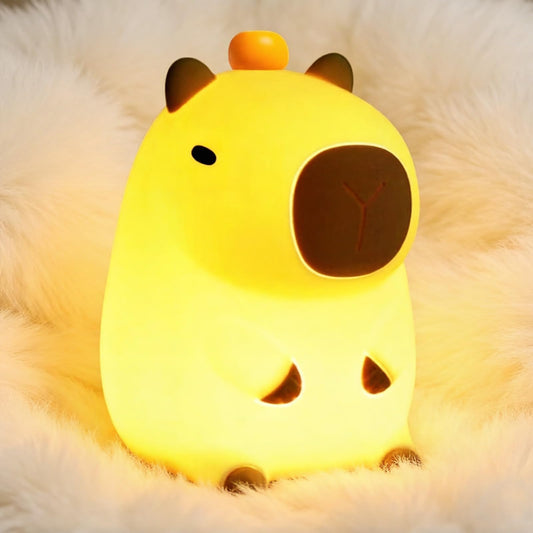 Night Light,Cute Tangerine LED Squishy Novelty Animal Night Lamp,Dimmable Soft Silicone Nursery Nightlight for Kids, Rechargeable Bedroom Touch Lamp, Dorm Decor, Gift(Capybara)