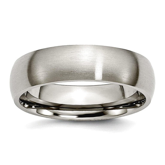 Chisel Titanium Half Round 6mm Brushed Band Ring Size 10 Ring for Women and Men