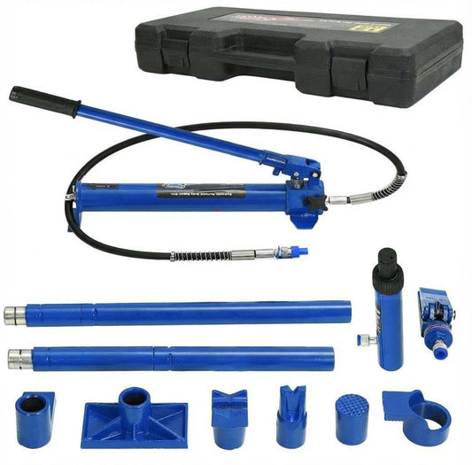 12 Ton Porta Power Kit,Hydraulic Ram Kit Porta Power Jack,Heavy Duty Auto Body Frame Repair Kit, Vehicle Body Collision Repair, Pusher, Puller, Spreader Sets for Garage and Workshop