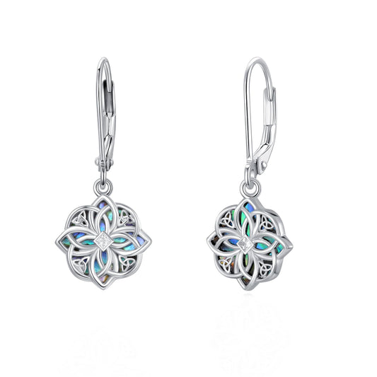 PARYFO Celtic Knot for Women Witches Knot Dangle Earrings with Abalone Good Luck Irish Celtic Knot Vintage Dangles for Women