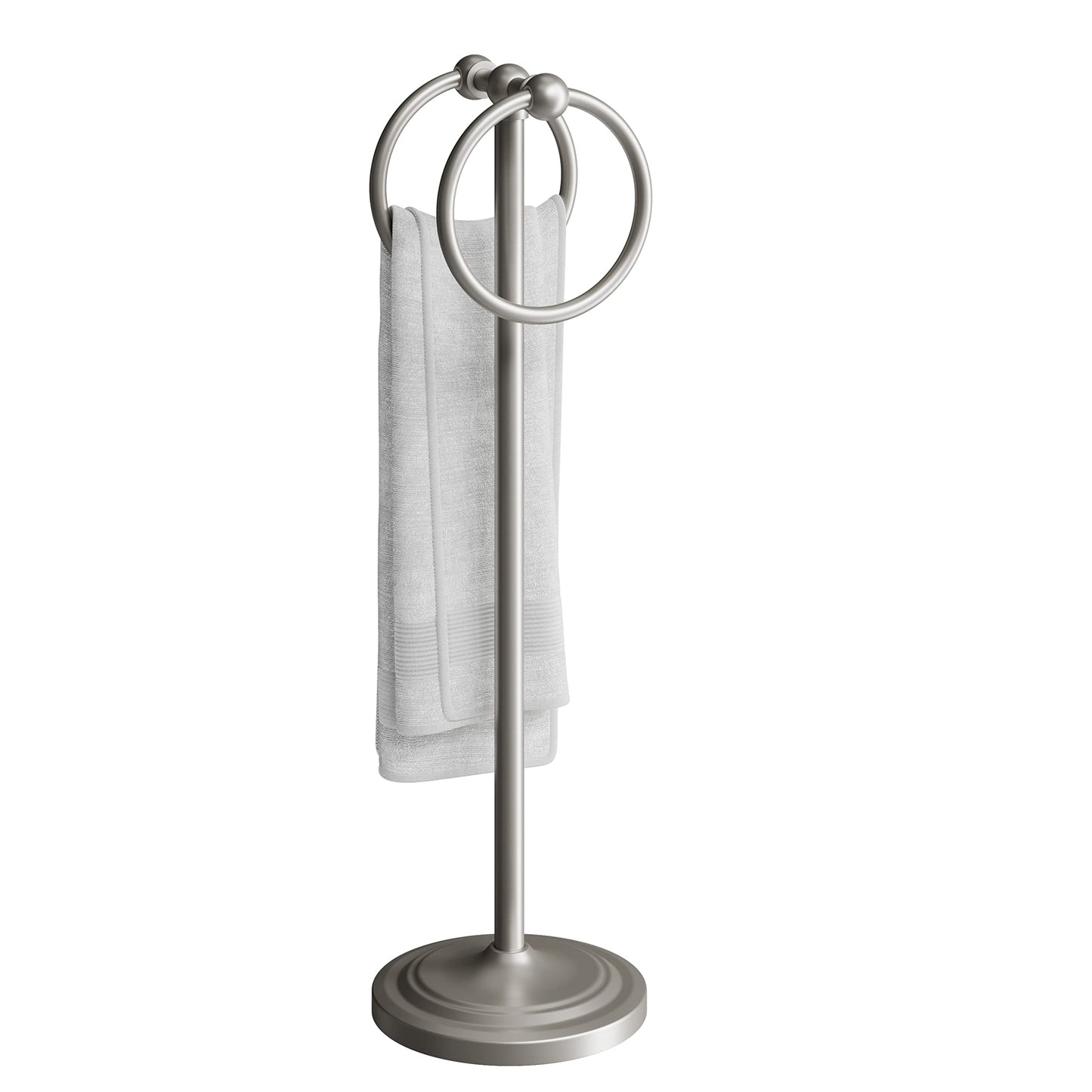 BGL Hand Towel Holder Stand for Bathroom, Hand Towel Stand for Bathroom Counter, Free Standing Towel Racks for Bathroom with Weighted Base,Matte Black