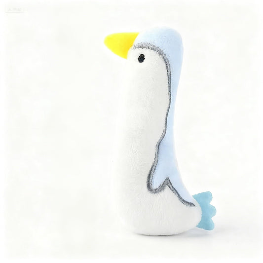 Cat Toy Interactive Toy Cute Plush Kittens Kitty Penguin Shaped Toy, White Cat Chew Catnip Toy Indoor Penguin Toys for Cats （4.7 inch - 1pcs - 002