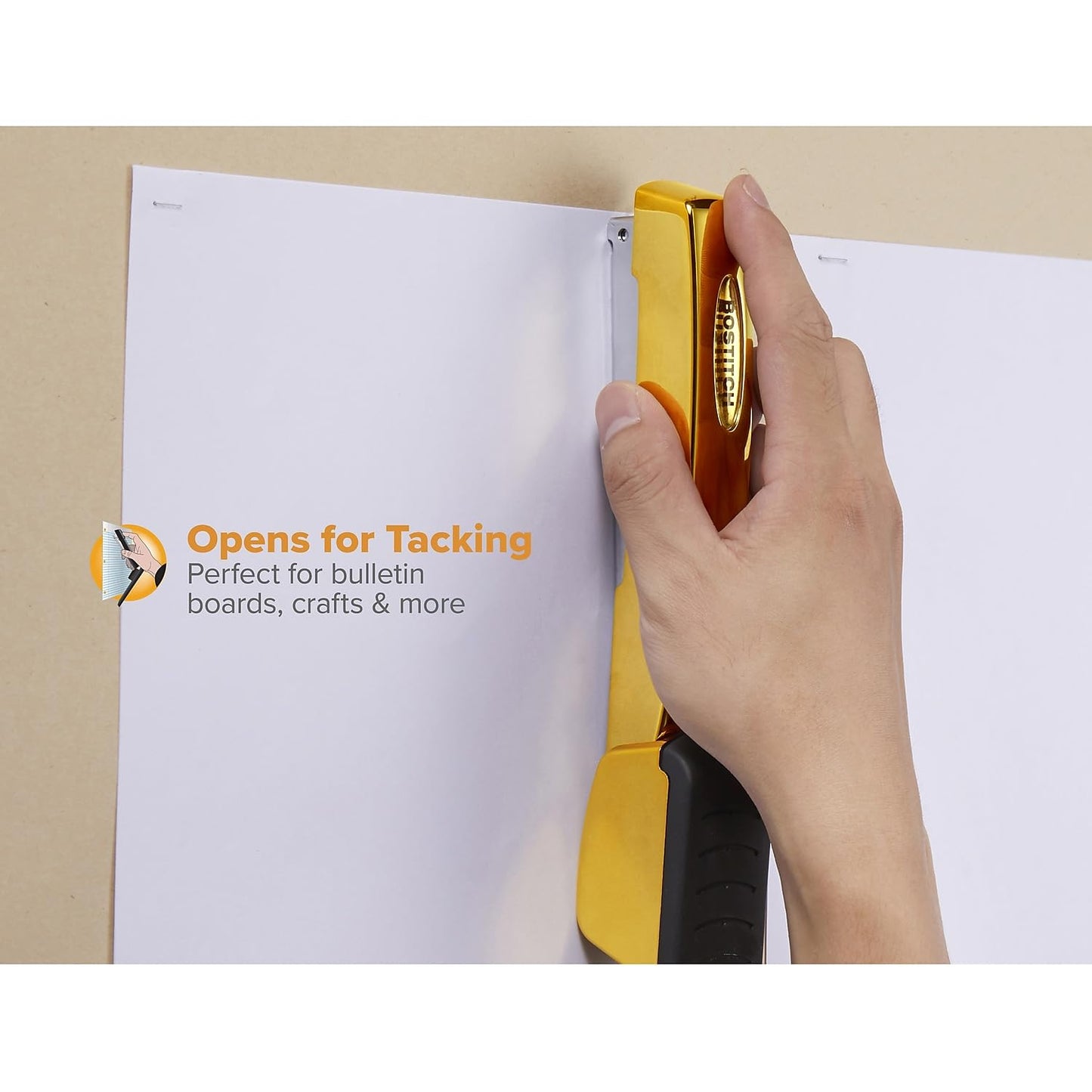 Bostitch Office Professional Metal Executive Stapler, 20 Sheet Capacity, Gold Chrome (B5000-GOLD)