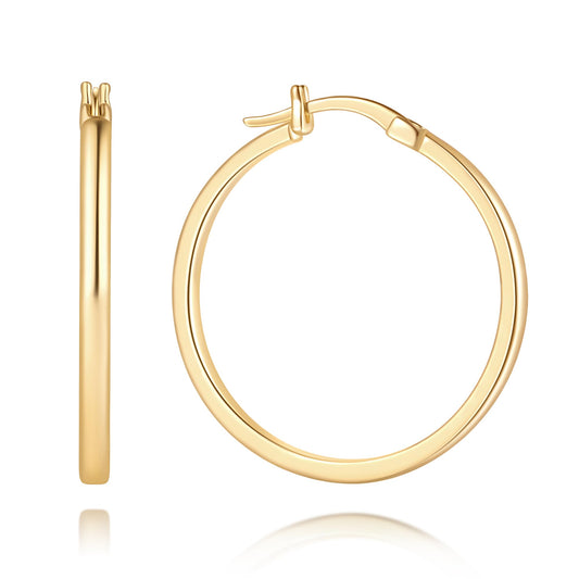 Gold Hoop Earrings for Women Gold Earrings for Women 14K Gold Hoop Earring for Womens Hoops Earring Soft Curves and Strong Charm Womens Hoops Earring 30 MM