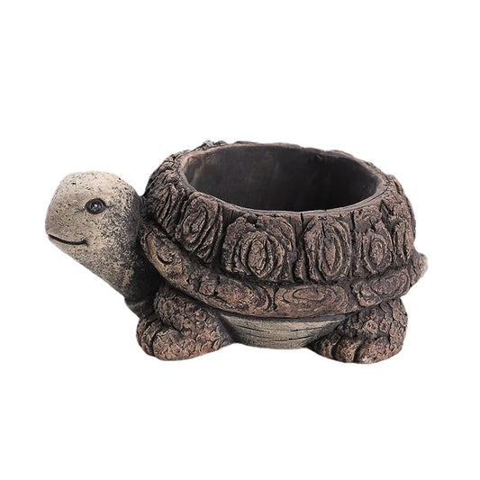 WAIT FLY Animal Cement Flower Pot Succulent Planter-Turtle-1 PCS