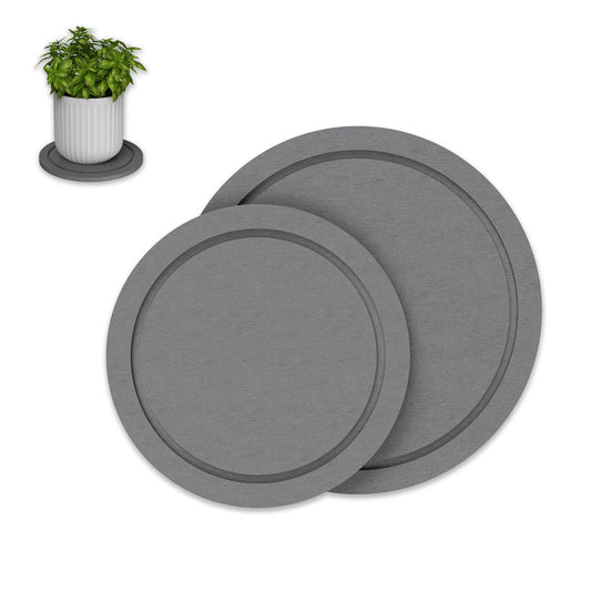 Johamoo Plant Saucer for Indoors, 8+10 Inch, Instantly Dry Diatomaceous Earth Plant Trays, Stone Plant Pot Saucers Drip & Drainage Tray, Gray