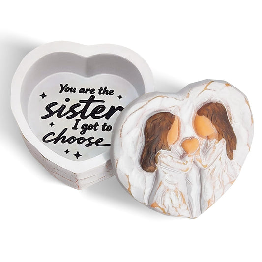 Friend Gifts for Women, Friend Small Keepsake Box - Mothers Day Birthday Gifts for Friends, You're The Sister I Got to Choose,Sister Gifts from Sister - Friendship Hand-Painted Resin Jewelry Box