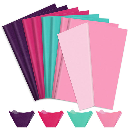 Whaline 96 Sheets Spider Tissue Paper Pink Purple Teal Blue Assorted Colors Wrapping Paper for Halloween Mermaid Hero Birthday Party DIY Crafts, 14 x 20 Inch