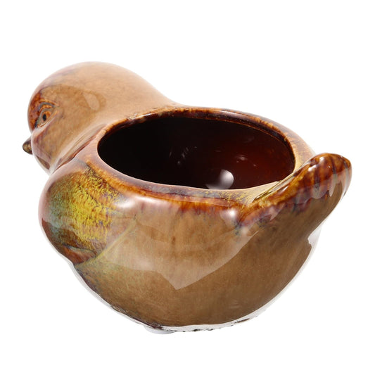 GAROZATION Ceramic Bird Shaped Succulent Planter Pot for Small Indoor Plants, Glazed Clay Material, Decorative Outdoor Garden Flower Pot, 1pcs Ceramic Planter