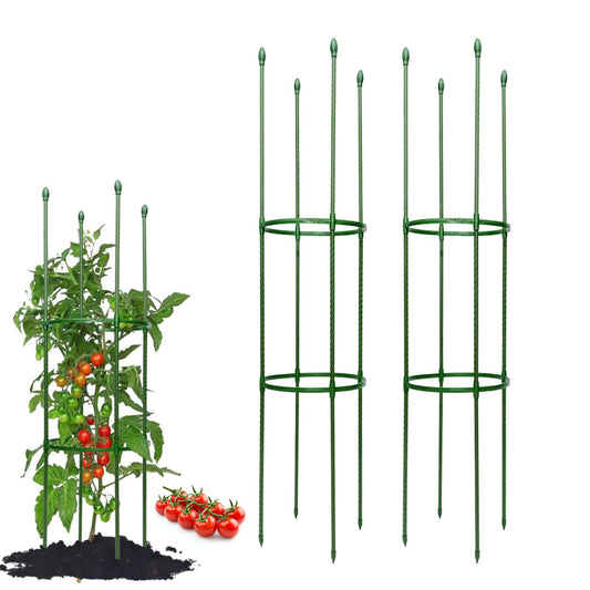 Wikdey Tomato Cages for Garden&Pots, 2 Pack 50" Plant Support Trellis for Tomatoes, Cucumbers, Beans | Heavy-Duty Steel with Rust-Proof Coating | Garden Stakes for Outdoor Indoor Plants