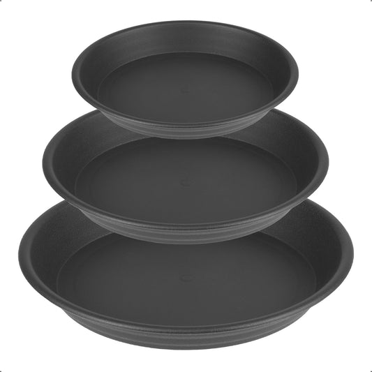 GREGICH 6 Pcs Plastic Plant Saucer 6 8 10 inch Assorted Sizes, Thick Multi Size Pack Plant Tray for Pots Indoors Potted Plant Water Catcher Tray Flower Planter Base Drainage Drip Dish Plate Outdoor