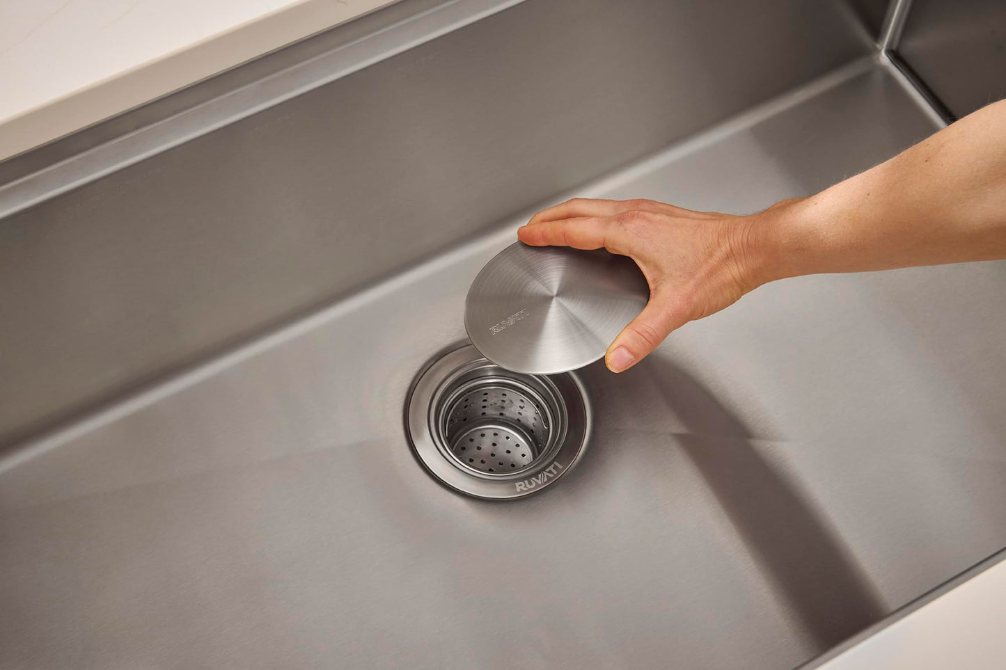 Ruvati 30-inch Round Corner Undermount 16 Gauge Stainless Steel Workstation Kitchen Sink Single Bowl – Soundproof Multifunction Chef Sink with Cutting Board & Accessories – RVH8320