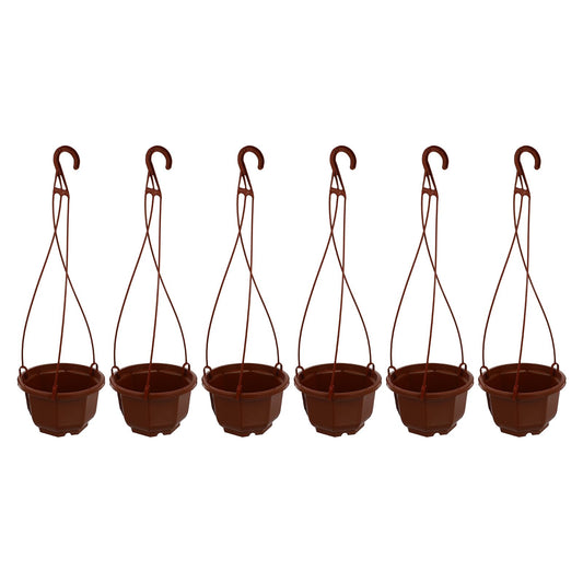 Toddmomy Hanging Planters for Indoor Outdoor Use 6 Set Plastic Succulent Flowerpots with Drainage Hook Octagonal 5.16 Inch Suitable for Balcony Garden Home Office Decoration