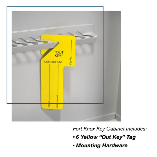 BankSupplies Fort Knox Key Holder Cabinet - 60-Key Cabinet - 60 Easy-to-Write-On Key Tags - Piano Hinged Door - Standard Keyed Lock - Steel Construction - Key Lock Box