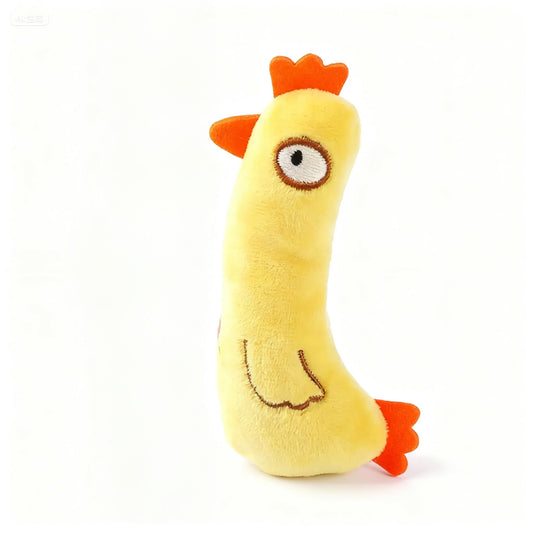 Cat Toy Interactive Toy Plush Kittens Kitty Chicken Shaped Toy, Yellow Cat Chew Catnip Toy Indoor Chicken Toys for Cats （4.7 inch - 1pcs 001