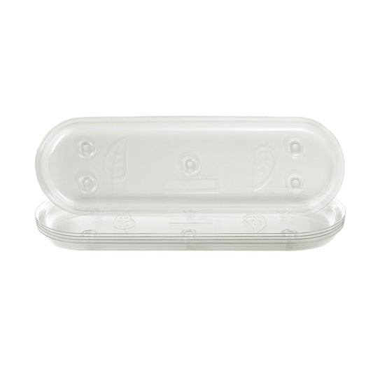 Idyllize Oval 5 Pieces of 14 by 4 5/8 Inches Clear Plastic Heavy Duty Plant Saucer Drip Trays for pots, Window Sills and Window Shelf (14'' x 4.6'')