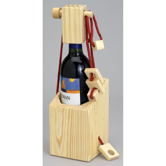 Bits and Pieces Bewildering Wine Bottle Brainteaser 3D Puzzle Box for Wine Gift Giving, Puzzle Gift Box for Bottles of Wines