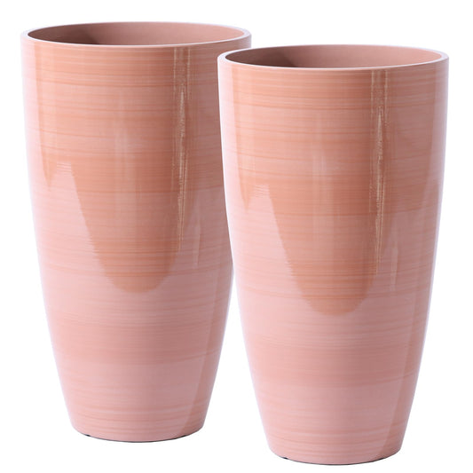 Front Porch Decor Lightweight Large Planter for Indoor Outdoor Terracotta-Look Finish Tall Flower Pot for Porches Terraces Patio Backyard Planter Boxes Sun-Resistant Garden Decor Planters Drainage