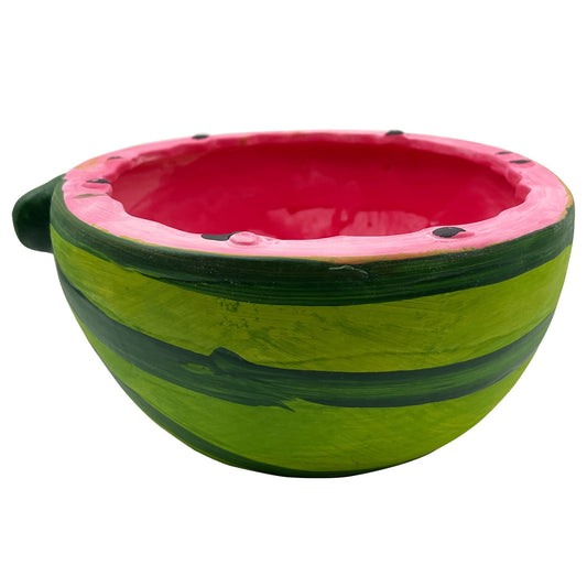 LOTIKOU 7'' Watermelon Pot, Cute Watermelon Shaped Pot, Fruit Ceramic Vase, Funny Fruit Ceramic Planter for Indoor Plants, Balconies, Patio Spaces