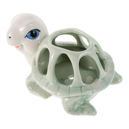 Housoutil Ceramic Animal Succulent Planter Pot Small Cute Turtle Shape Porcelain Mini Manual Planter for Indoor Desk Decoration