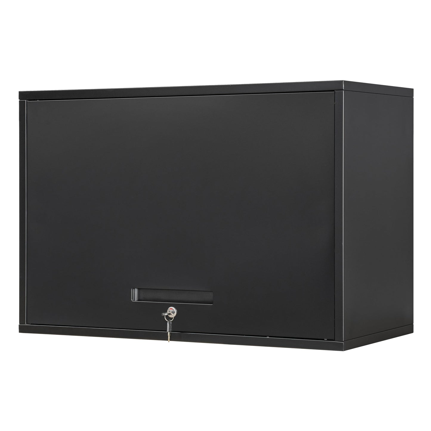 Yizosh Metal Garage Wall Cabinet with Doors and Shelves, Wall Mounted Metal Storage Cabinet, Floating Garage Tool Cabinet for Garage, Basement, Kitchen, Warehouse (Black, 21.6" H)