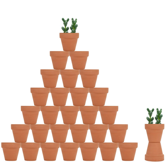 32pcs Small Mini 2" Terracotta Pot Clay Ceramic Pottery Planter, Cactus Flower Nursery Terra Cotta Pots, with Drainage Hole, for Indoor/Outdoor Succulent Plants, Crafts, Wedding Favor
