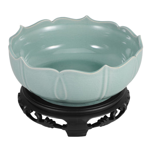 YARNOW Hydroponic Flower Pot 7.67X7.28X2.95 Inch Lotus Bowl Planter for Indoor and Outdoor Plants Ceramic Hydroponic Pot Ideal for Succulents Water Lilies and Daffodils