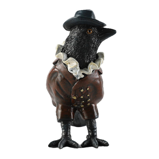 JOOMBE Crow Garden Statue,Western Style Halloween Decor, Collectible Hand-Painted Crow Sculpture,Indoor Home Decor