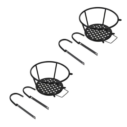 Hemobllo 2pcs Detachable Iron Flower Pot Stand Hanging Balcony Plant Rack for Home Decor Bonsai Storage Rack Ventilated Design for Indoor Outdoor Use