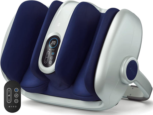 MIKO Shiatsu Foot Massager for Circulation & Pain Relief - Deep Tissue Kneading, Heat Therapy for Plantar Fasciitis, Neuropathy, Diabetics - Fits Up to Size 15