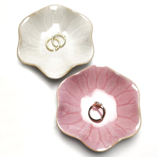 Ceramic Leaf Dish, Tiny Key Bowl, Small Ring Dishes Holder, Jewelry Plate, Trinket, Nightstand Decor for Entryway Table Home Decor Gift for Mom, Women, Girls