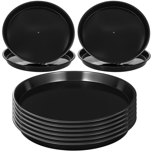 Pafeooui 20Pack 13.4 Inch Plant Saucer, Heavy Duty Black Plastic Plant Trays for Pots – Round Drip Trays for Indoor/Outdoor Flower Planters (13.4" x 13.4" x 1.2")