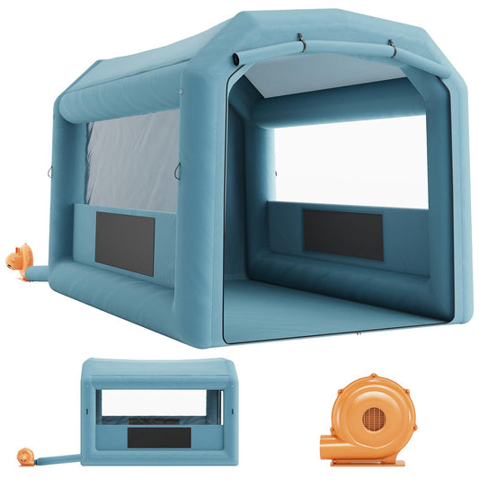 13x10x9Ft Inflatable Paint Booth with 950W Blower and Air Filter System, Portable Paint Spray Booth for DIY Painting Car Truck Motorcycle Garage Furniture Parts Paint Renovation