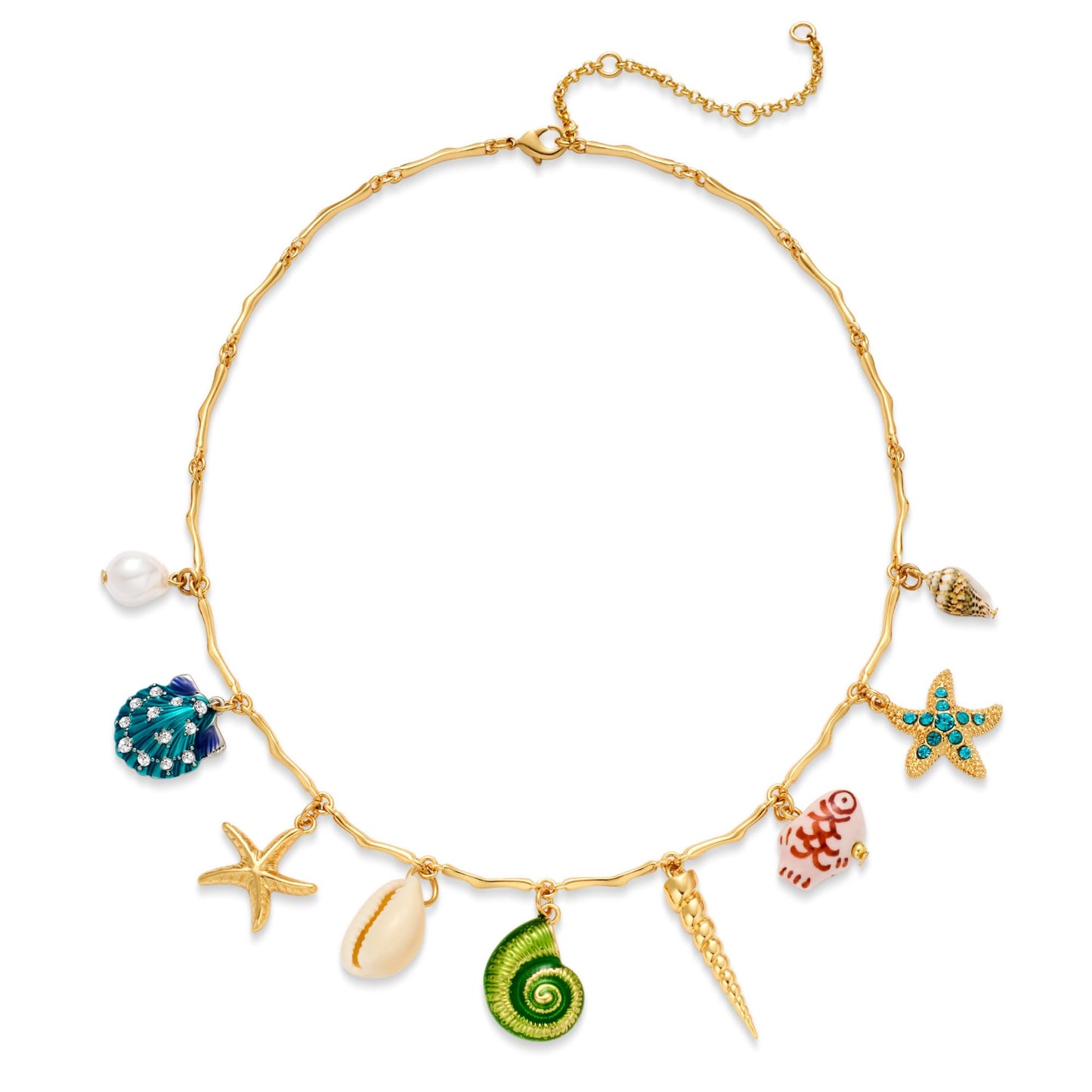 CLASSYZINT Shell Conch Starfish Charm Pendant Necklace Bohemian Necklace Summer Ocean Necklace for Women