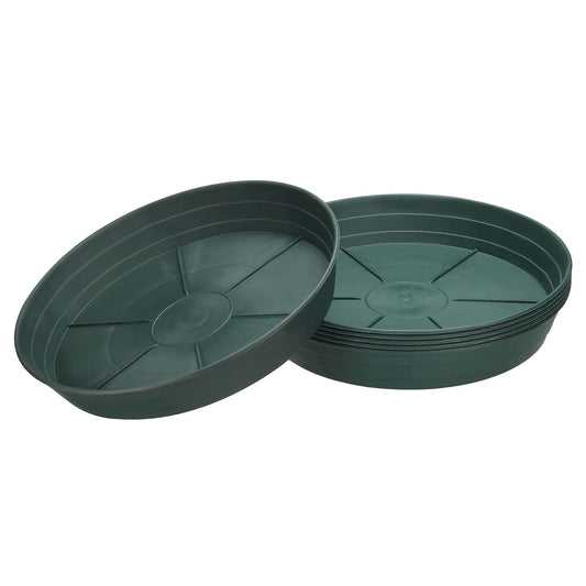 M METERXITY 6 Pack Planter Saucers - Plastic Plant Tray Flowerpot Drip Trays Round Apply to Outdoor/Garden (10.2 Inch/ 25.8cm, Cyan)