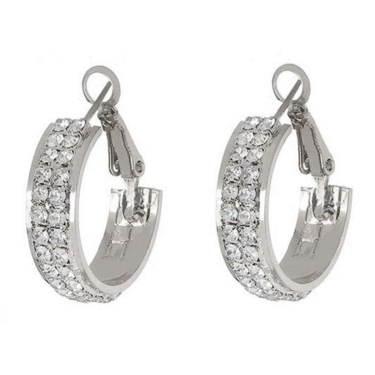 Lymphatic Activity Hoop Earrings, Lymphatic Drainage Slimming Hoop Earrings Lymphvity Germanium Earrings Cubic Zirconia Earrings Jewelry Gifts for Women (silver)