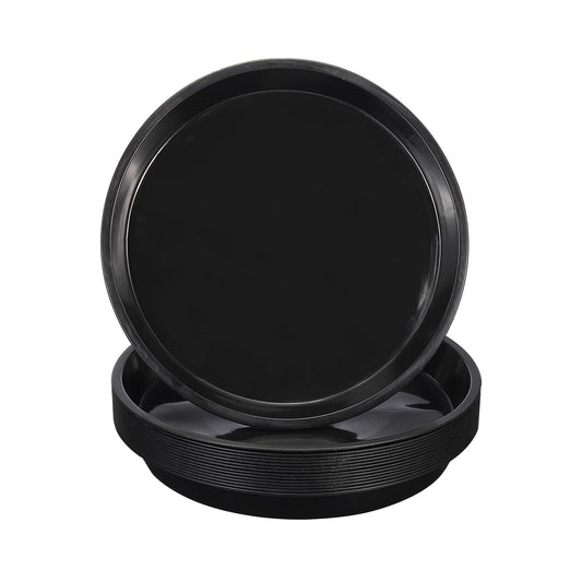 PATIKIL 16 Pack Plastic Plant Saucer, 12 Inch Plant Tray for Pots Round Plant Dish Plant Drip Trays Water Tray for Indoors Outdoors Garden, Black