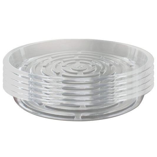 labworkauto 5 Pieces of Clear Thick Plastic Heavy Duty Sturdy Plant Saucer Drip Trays Replacement for pots