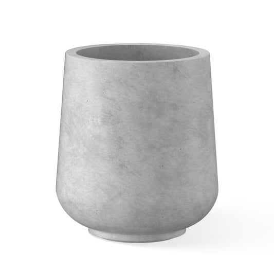 Kante 15.3" Dia Round Concrete Planter, Outdoor Indoor Large Plant Pots Containers with Drainage Hole and Rubber Plug for Home Garden Patio, Natural Concrete