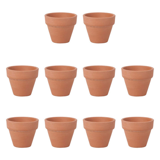 OUNONA 10Pcs Terracotta Pot Clay Ceramic Pottery Planter Cactus Flower Pots Succulent Nursery Small Pots (1.8 x 1.6 Inch)