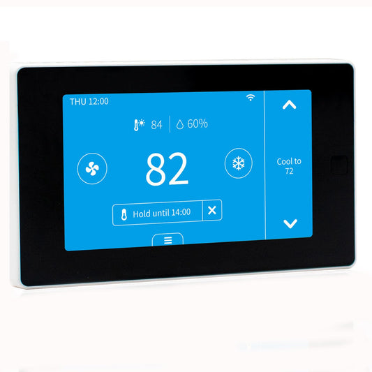 Smart Thermostat for House with C-Wire Adapter, Programmable WiFi Thermostat Compatible with Alexa and Google Assistant,Energy Saving, Remote Control Tuya/Smart Life, C-Wire Require