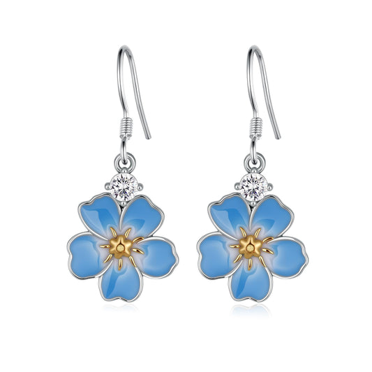 Forget Me Not Earrings 925 Sterling Silver Flower Earrings Forget Me Not Jewelry Gifts for Women