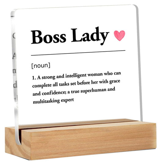 Best Boss Gifts - Office Decor - Thank You Gifts - Clear Desk Sign (4 x 4 Inches)