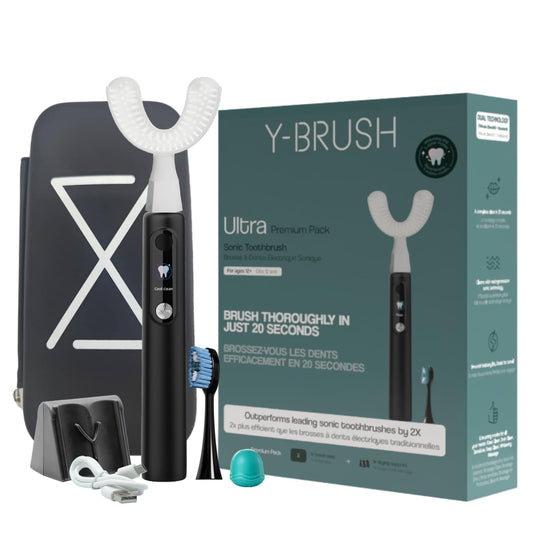 Y-Brush Ultra Premium - Sonic Toothbrush 6 Brushing Modes - 6-Month Battery with USB-C, Advanced Plaque Removal, Whitening Technology, Clinically Proven - Adult