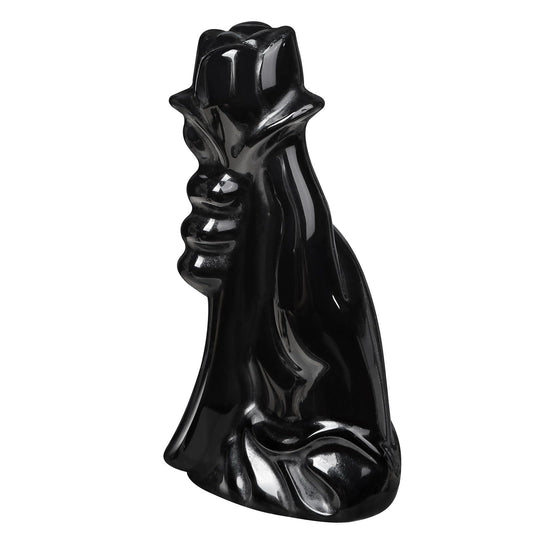 TUMBEELLUWA Hand Holding Rose Crystal Figurine Decor for Table Shelves, Love Sign Hand Statue Flower Sculpture Romantic Gifts for Women, Black Obsidian