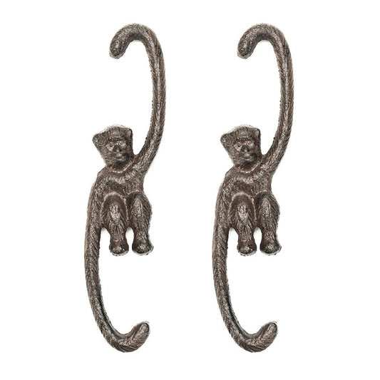 Sungmor Cast Iron Plant Hangers, 2PC Monkey Hooks, 7.9 Inch Large S Planter Hanger, Ceiling Extender Hooks for Hanging Plants, Flower Basket, Plant Pot, Macrame Plant Holder, Lantern, Windchime