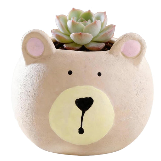 SYASDZHO Cute Bear Planter Animal Planters Ceramic Succulent Pots with Drainage Funny Vase Gift for Plant Lovers Flower Pot for Home Garden Office Desktop Decoration - Plants Not Included